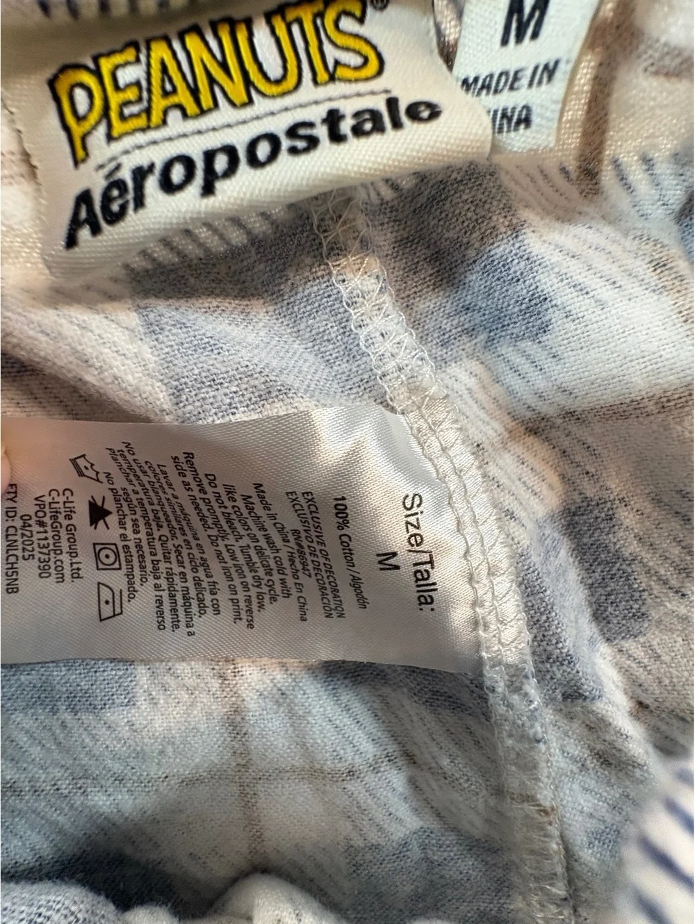 Peanuts x Aeropostale Western Snoopy Plaid Flannel Sleep Pants Unisex M